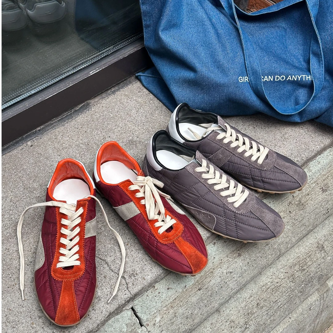 【X】“舒适挂复古德训鞋” 真皮系带拼色休闲运动鞋 YLLS5027
