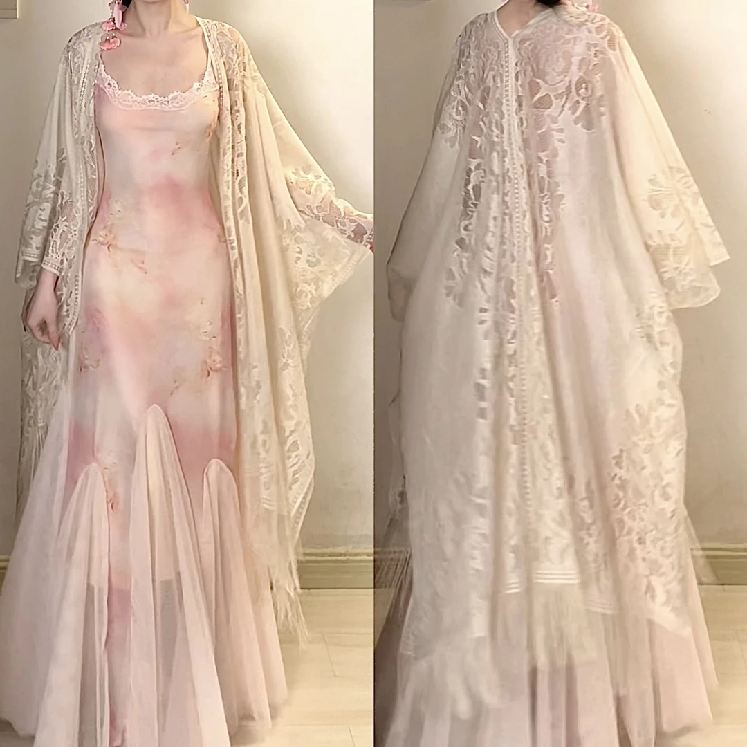 望江月新款流苏蕾丝披肩配旗袍吊带外搭2025百搭薄款开衫防晒衫