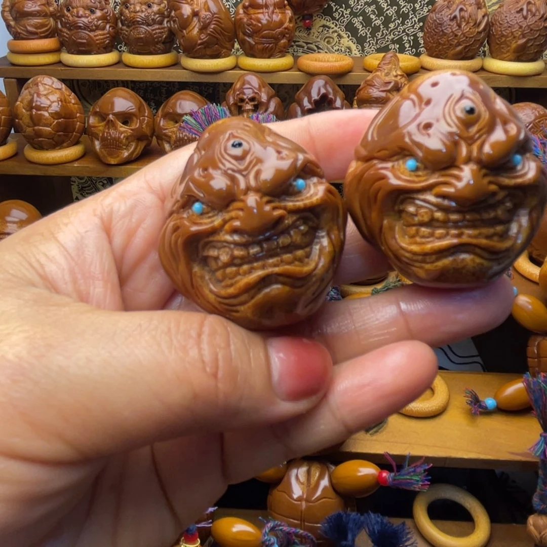 铸****橄榄核把件大恶僧手球