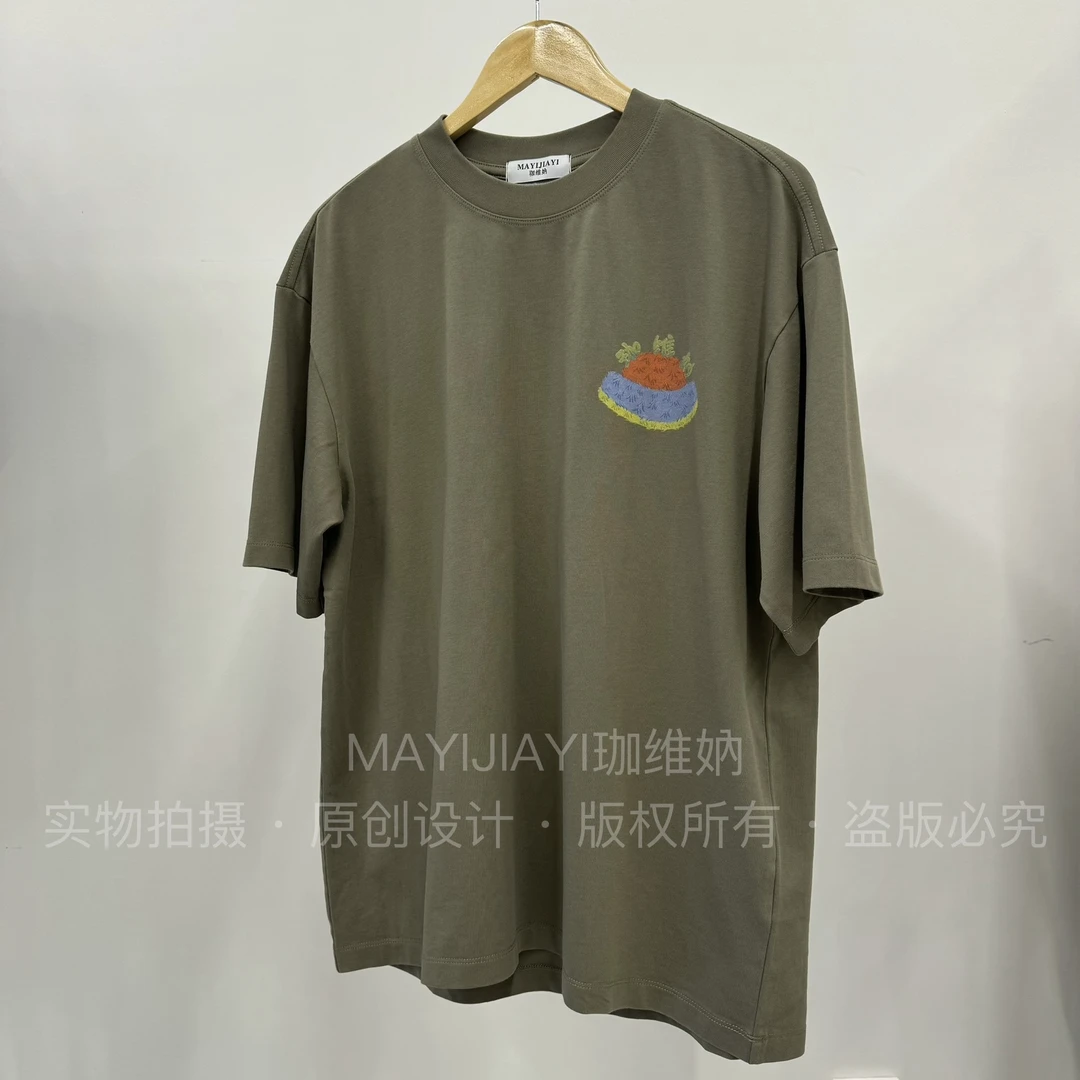 新款男女同款美式落肩宽松版休闲印花夏季短袖T恤舒适风