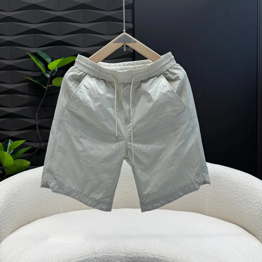 夏季新款免烫纯色男士速干打孔设计感百搭时尚潮流运动休闲短裤