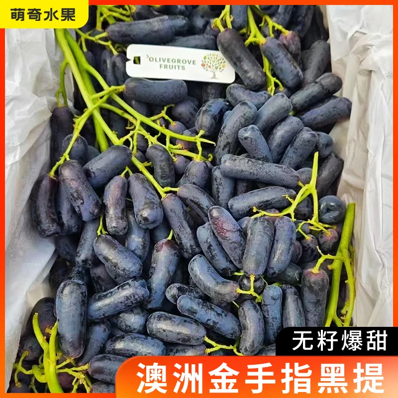 澳洲金手指葡萄蓝宝石黑提1-4斤无籽提美人指当季新鲜水果顺丰