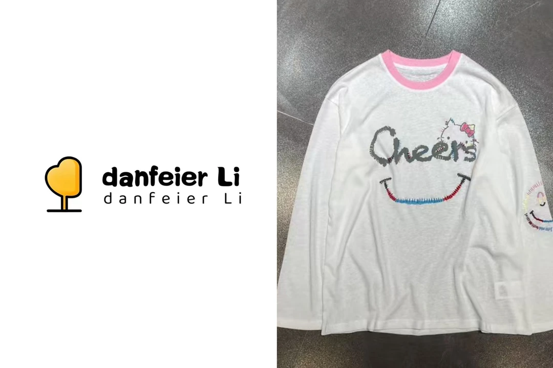 《丫丫推荐款》6073设计款粉色领口笑脸防晒T恤