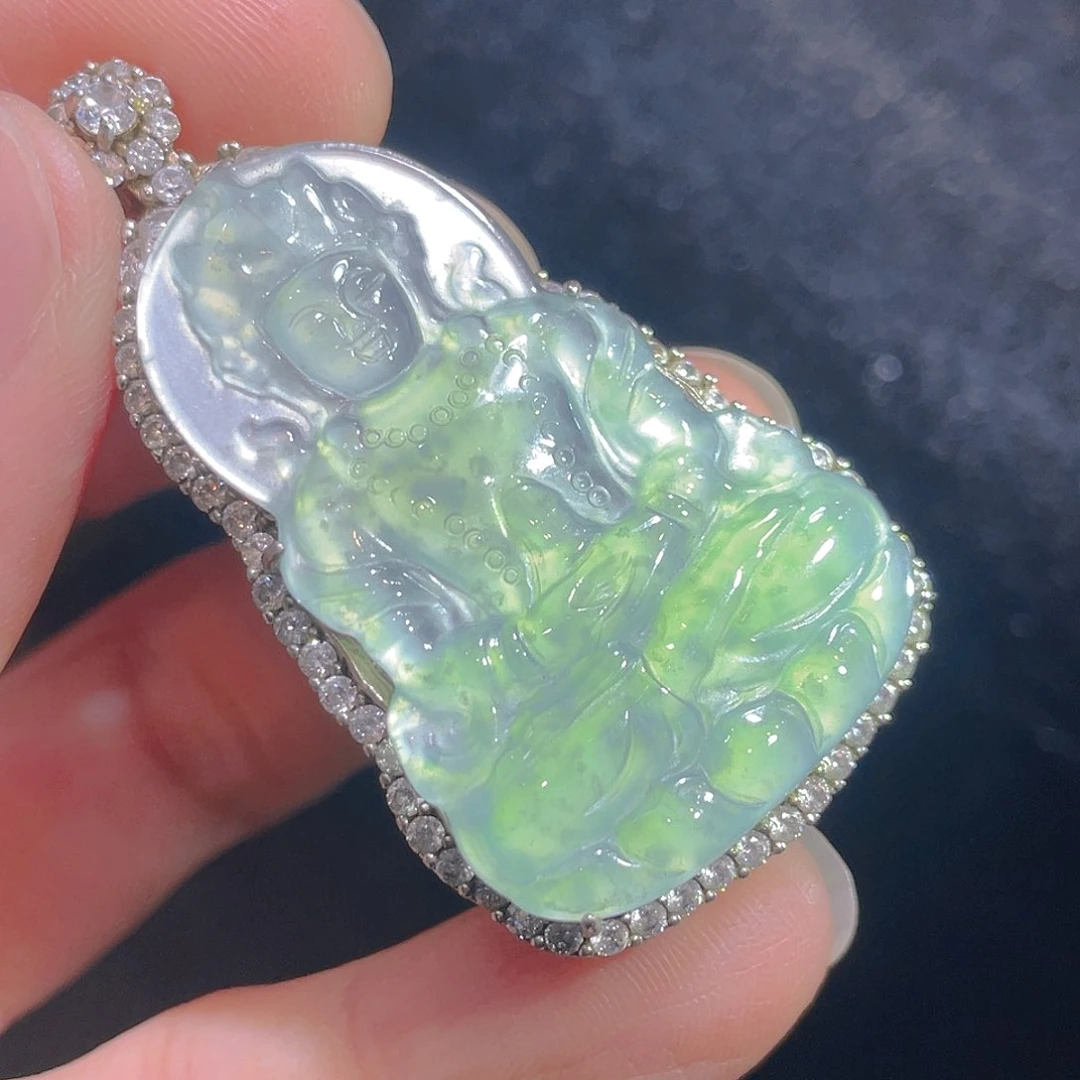 翡翠颈饰银S925镶嵌翡翠