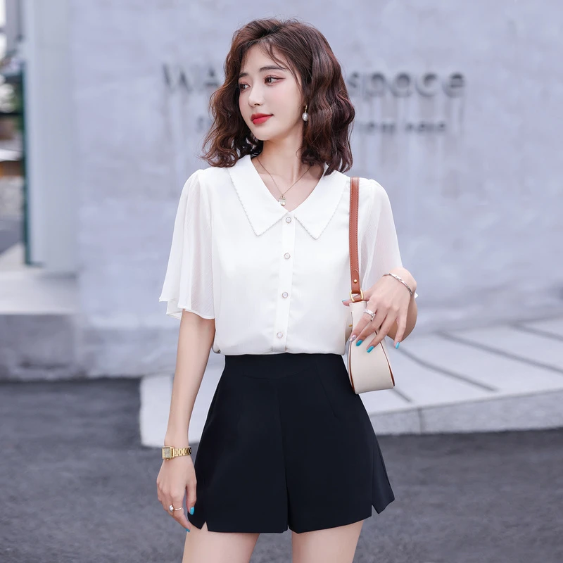 时尚气质文艺短袖衬衫