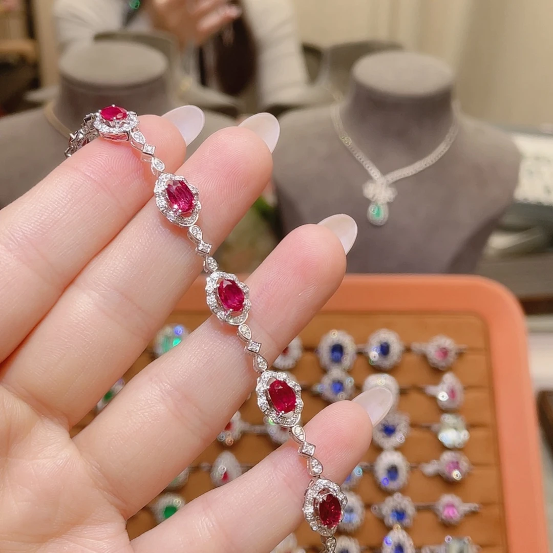 手链红宝石18K金镶嵌缅甸4.88