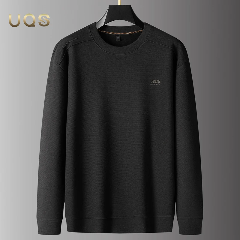 新款秋冬圆领加绒男装卫衣简约休闲日常百搭亲肤保暖大码宽松上衣