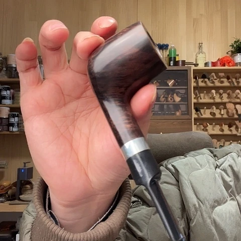 昌化石印石石楠木手工制作烟斗