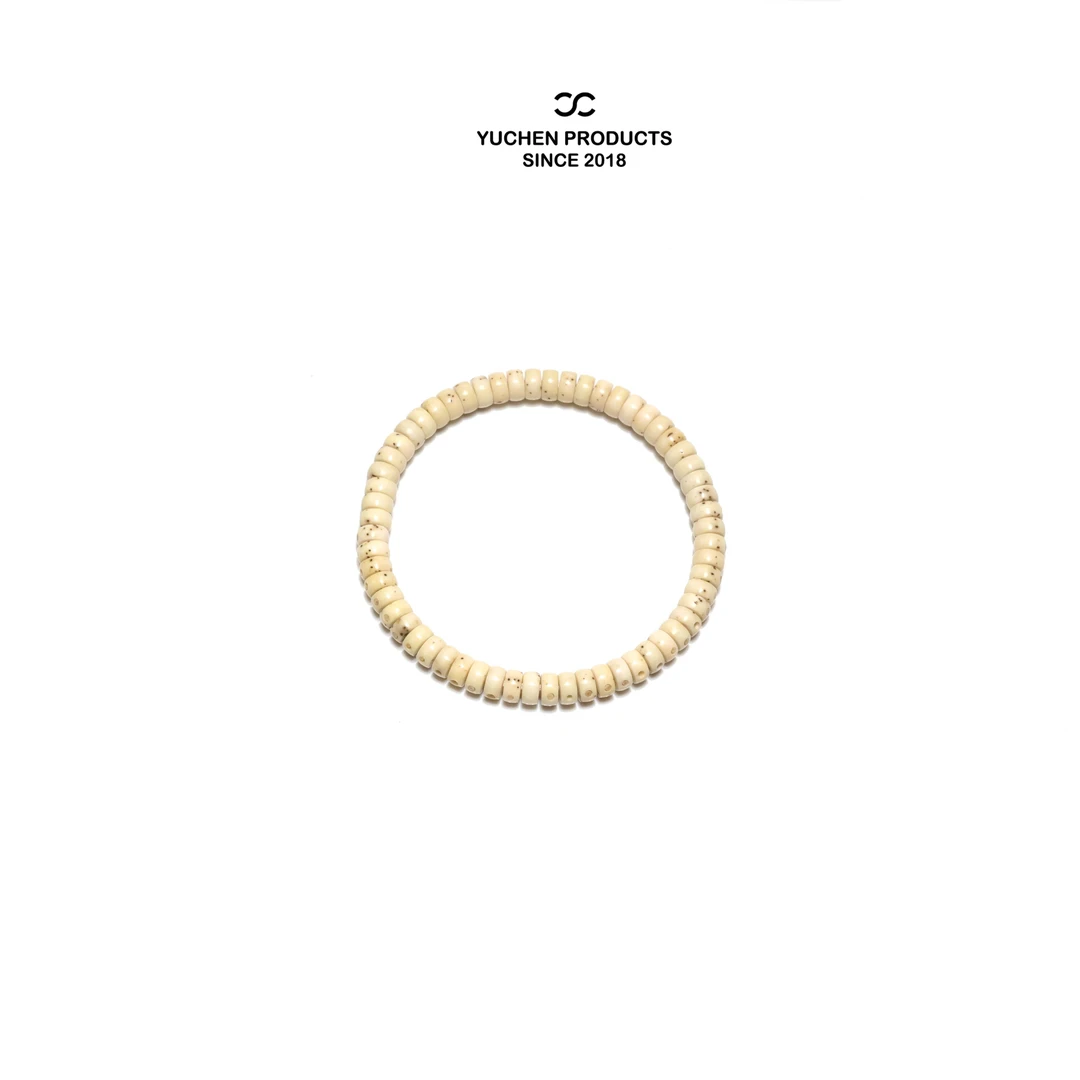 【宇辰】6*3mm原生态玉化原白针尖散星收藏级药片单圈星月菩提佛珠