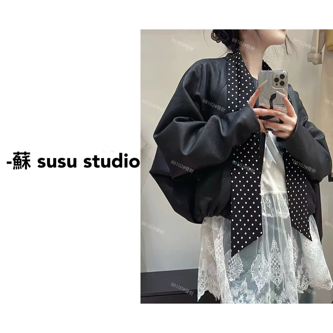 KFA2579高级感气质皮衣短外套