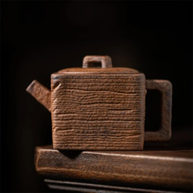 粗陶老岩泥复古茶壶中式禅意手工陶艺功夫茶道泡茶器单壶