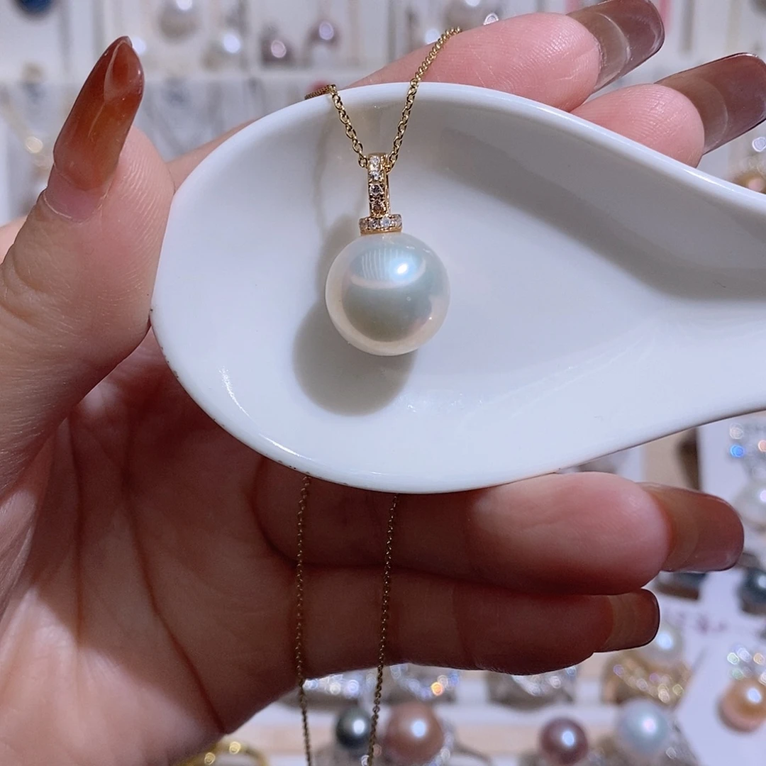 淡水珍珠吊坠(赠链)银S925镶嵌w13.3