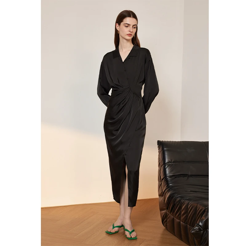 【楠哥专属】AEL原创法式轻奢高级玫瑰缎面连衣裙 A4BL164