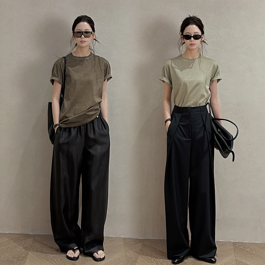 Z.blues【设计师手稿T】拉满的质感小酒瓶印花脏染T恤YZLHKZ0142