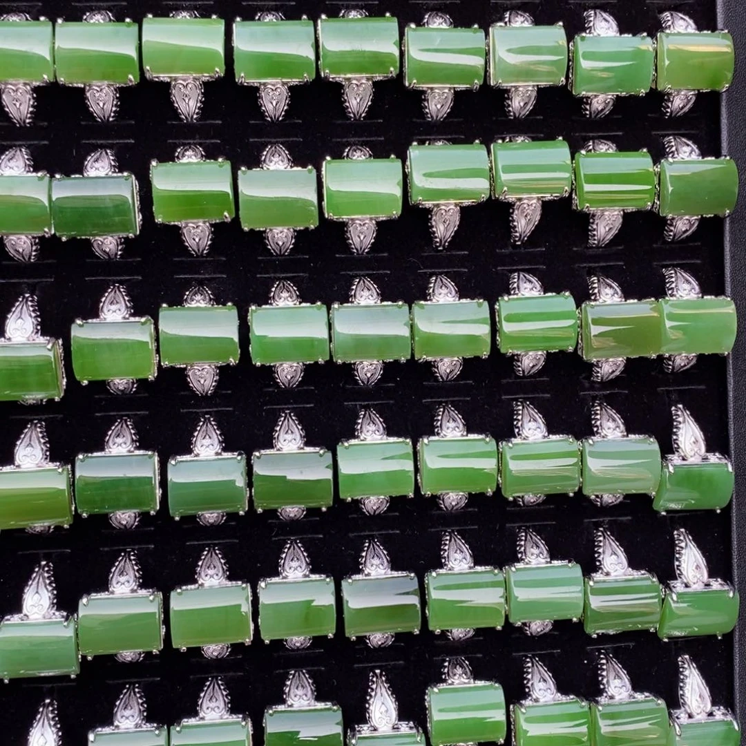 和田玉戒指银S925镶嵌多样性发货 拍一发一