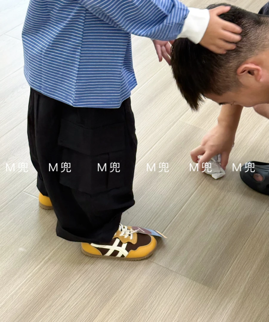 MD2025新款韩版儿童侧口袋工装休闲裤男女童休闲百搭宽松长裤