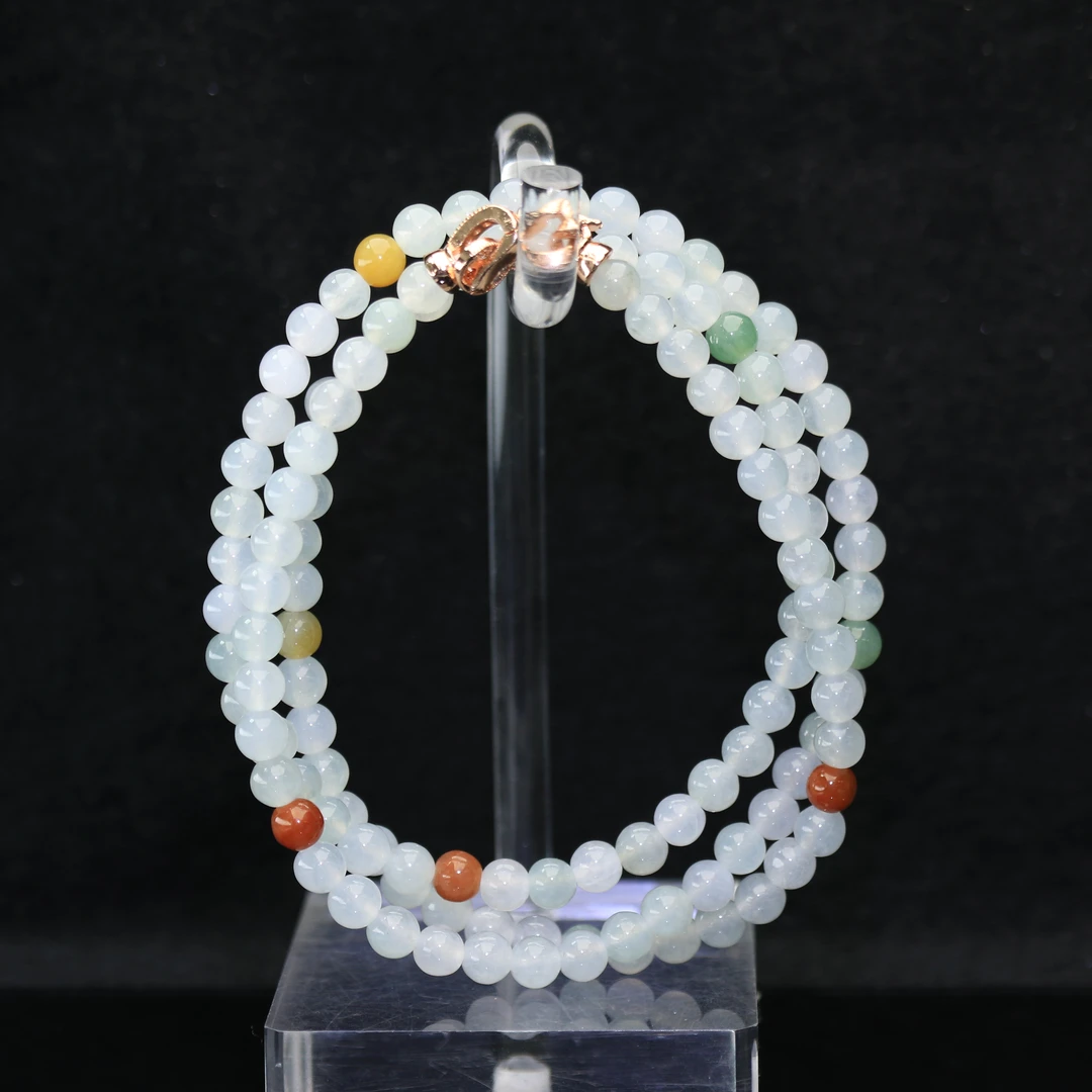 28天然缅甸翡翠A货冰珠链/900024/北京中保拍卖