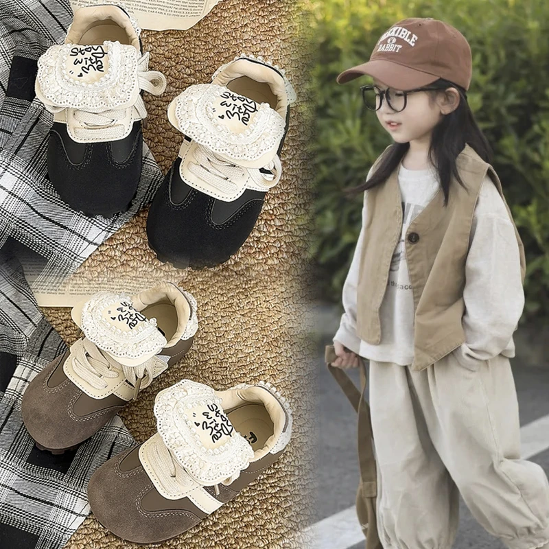 女童鞋春秋款2025新款儿童德训鞋女宝秋季鞋子运动鞋休闲软底时尚