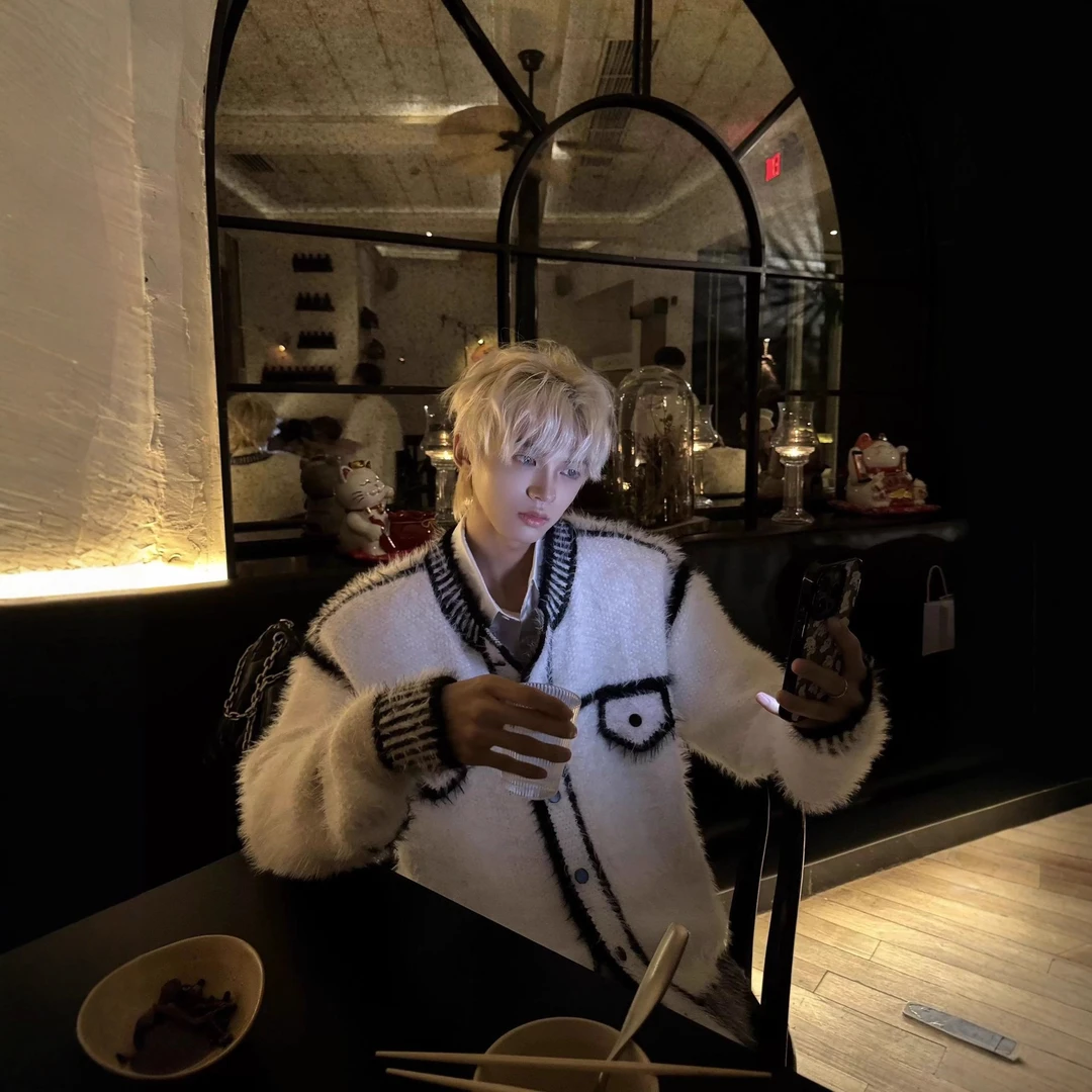 撞色针织衫不易变形百搭春秋拼接加厚针织小香风毛衣网红时尚毛衣