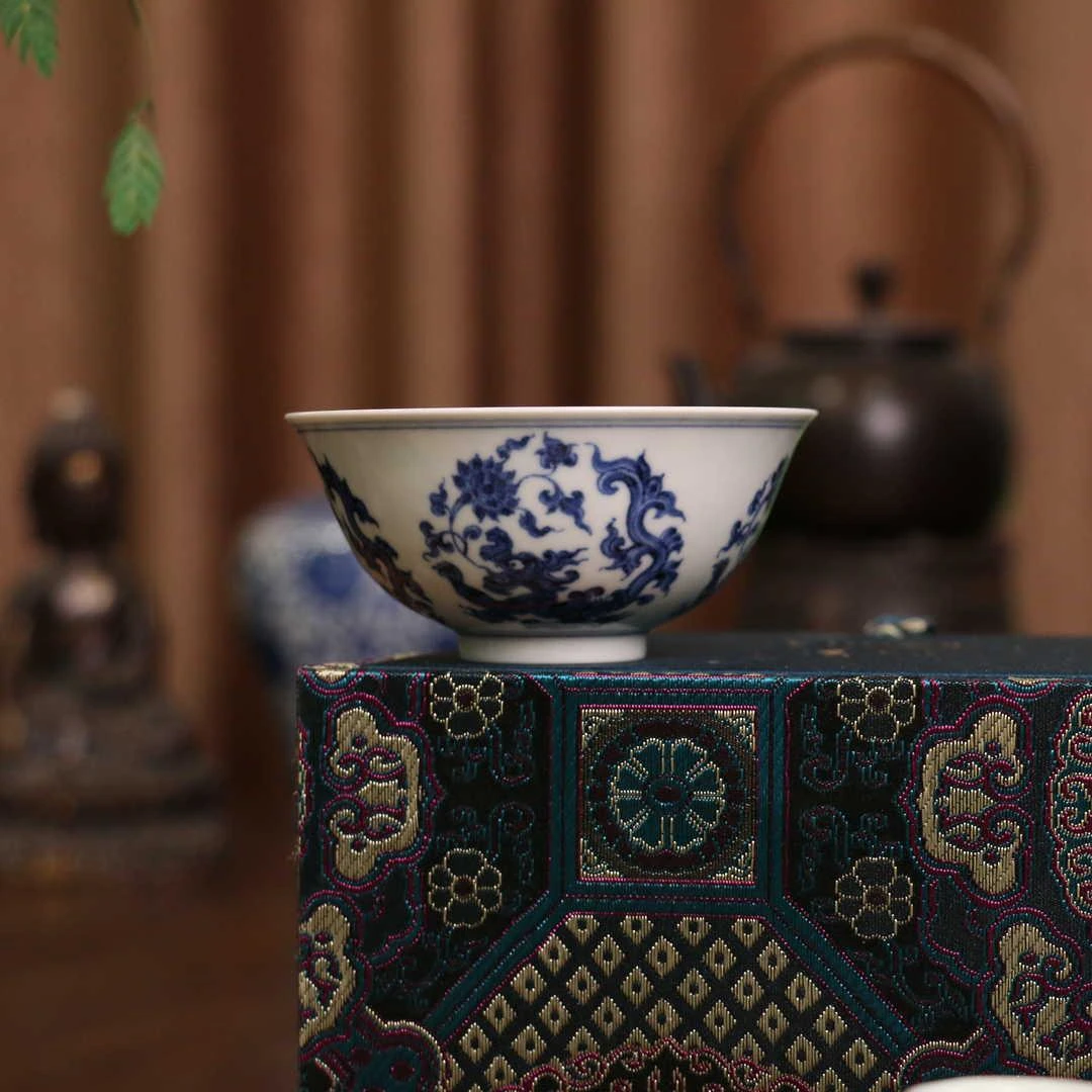 逸古堂 | 香草龙宫碗 景德镇瓷器茶杯高档茶具