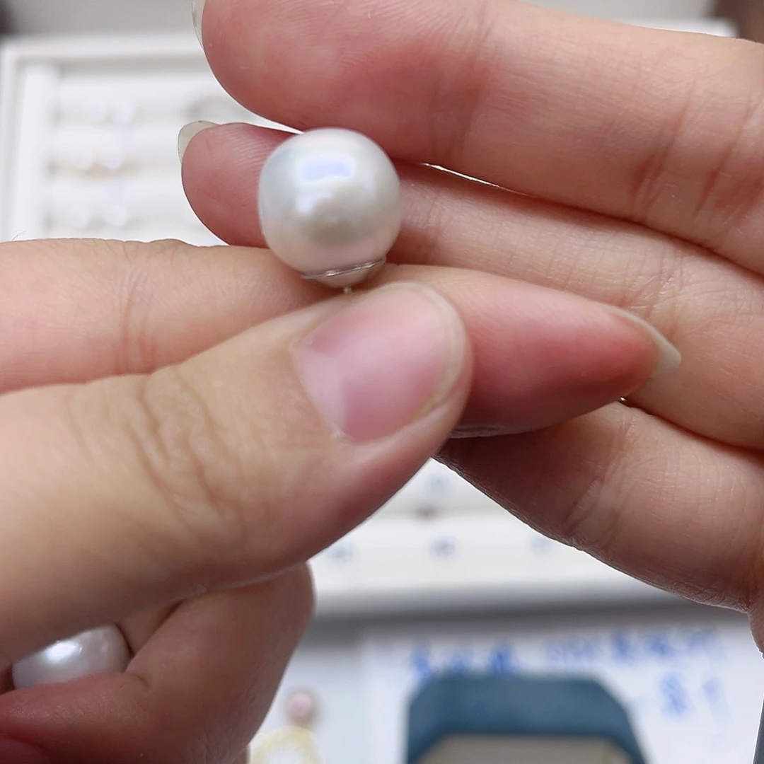 淡水珍珠耳饰银S925镶嵌小*
