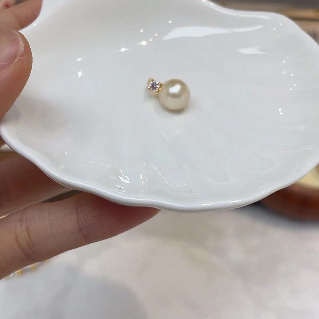 吊坠(不含链)银S925镶嵌海水珍珠