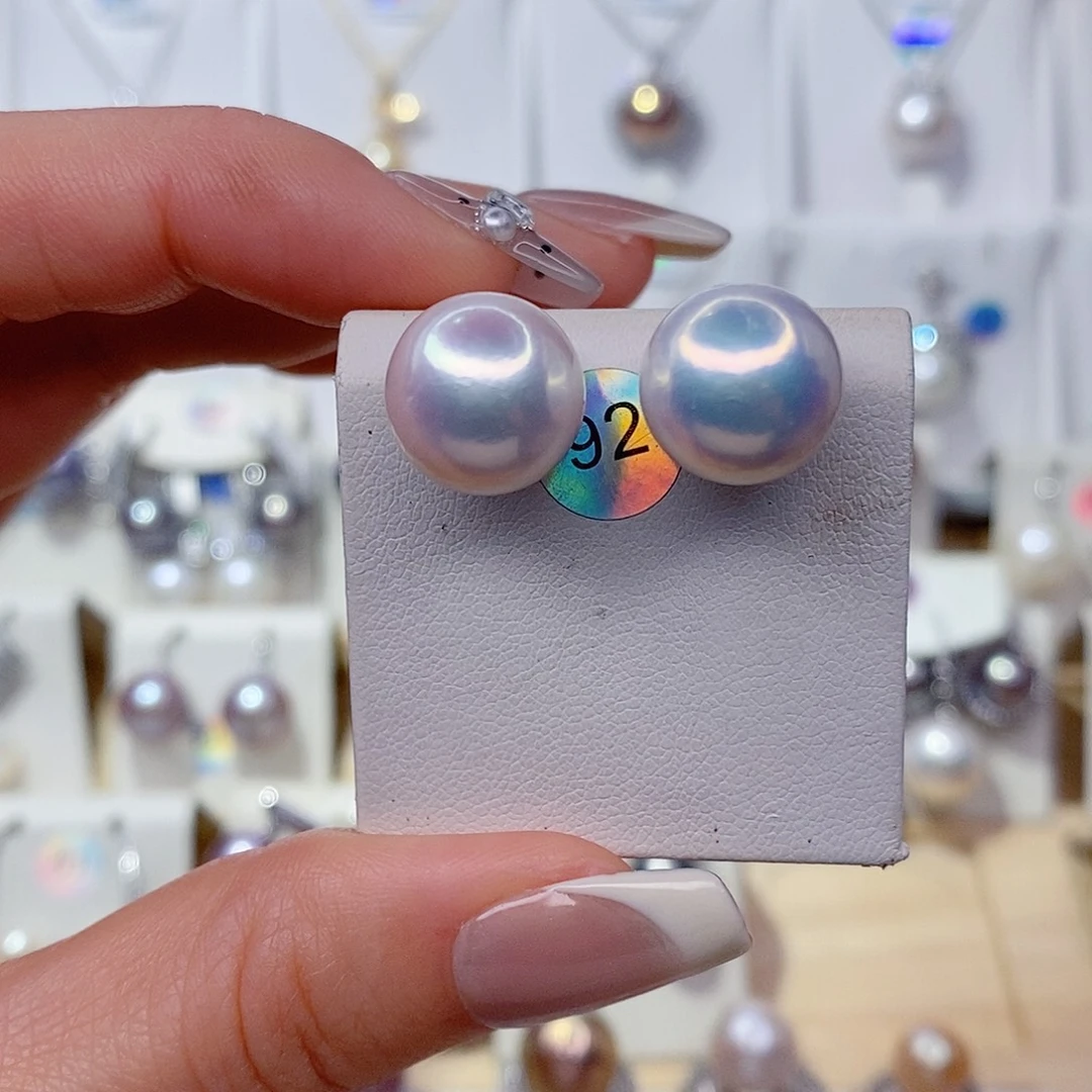 小***包淡水珍珠银S925镶嵌耳饰12➕