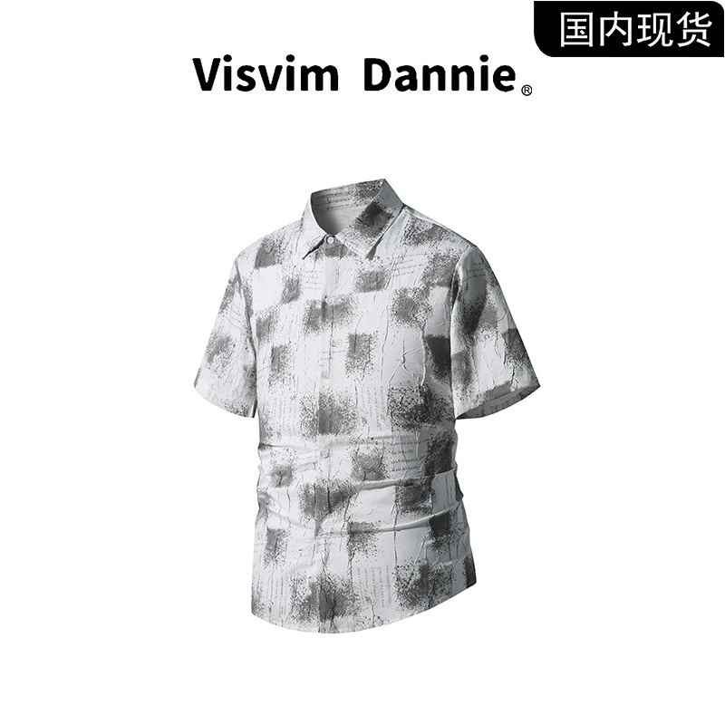 【品牌现货撤柜清仓】VISVIM DANNIE夏季裂纹格子短袖衬衫男休闲