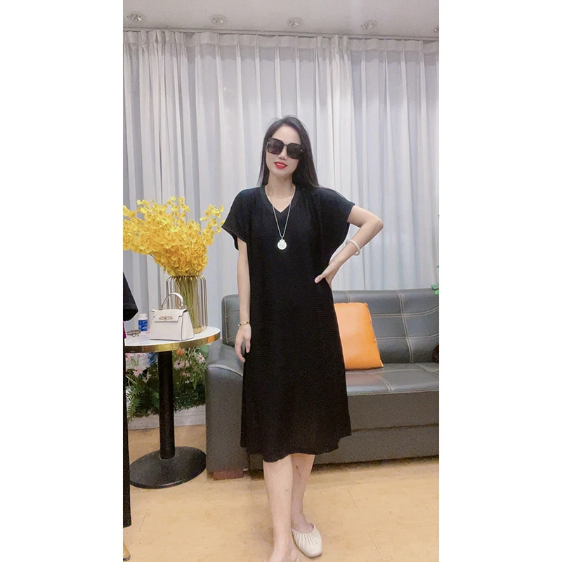 4346 夏季新款大码女装连衣裙中长款裙子