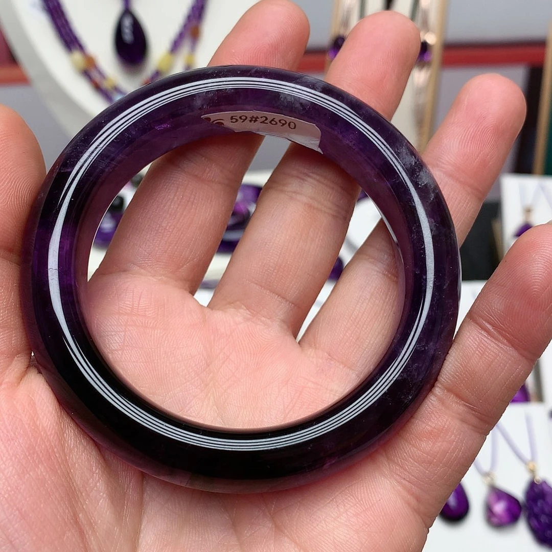 紫晶天然镯子支持复检未镶嵌中**泓