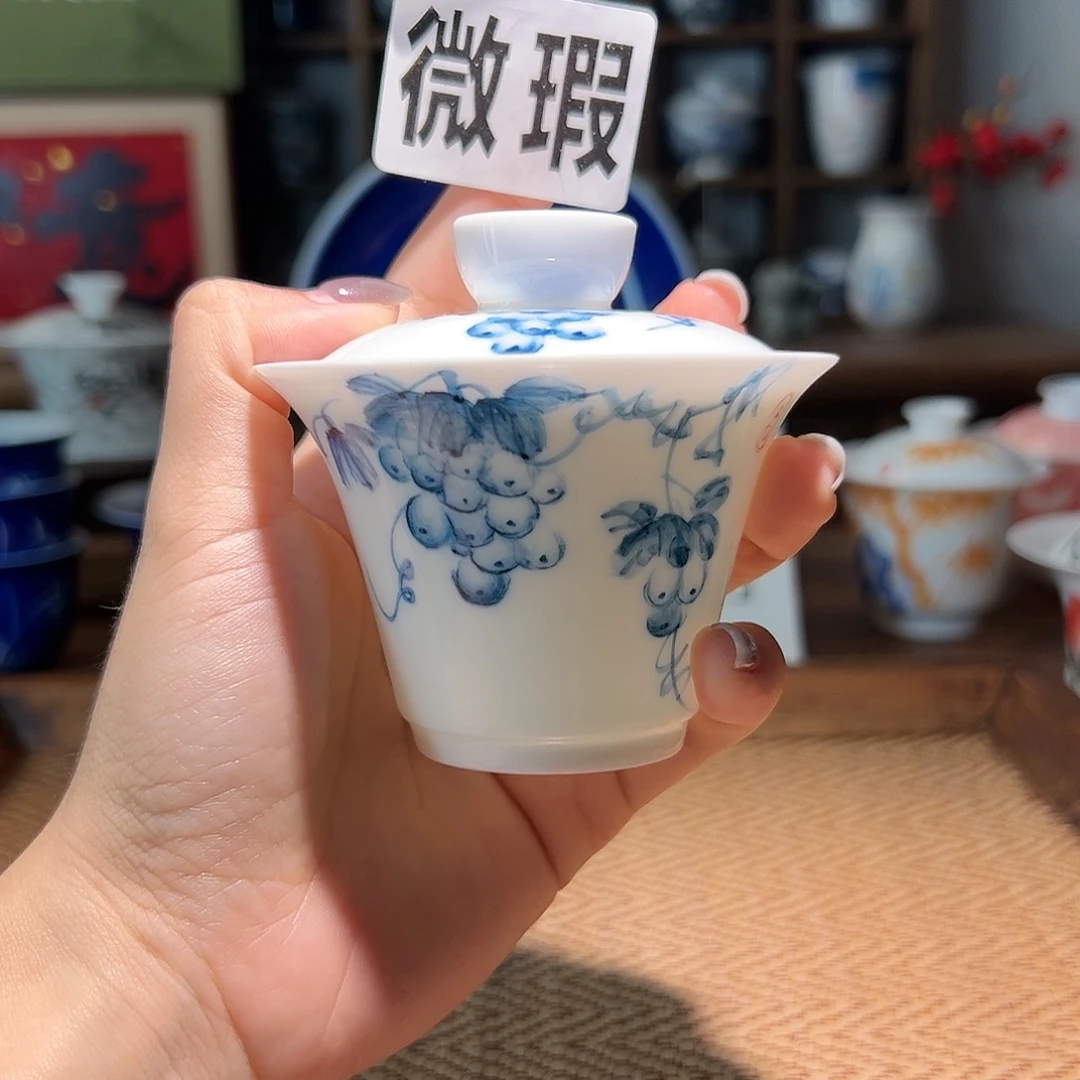 【闪购商品】微瑕 手绘 盖碗
