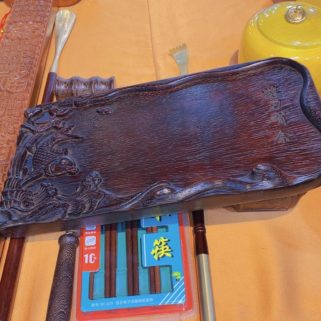 非洲紫檀（红花梨）茶盘59包邮到家啦