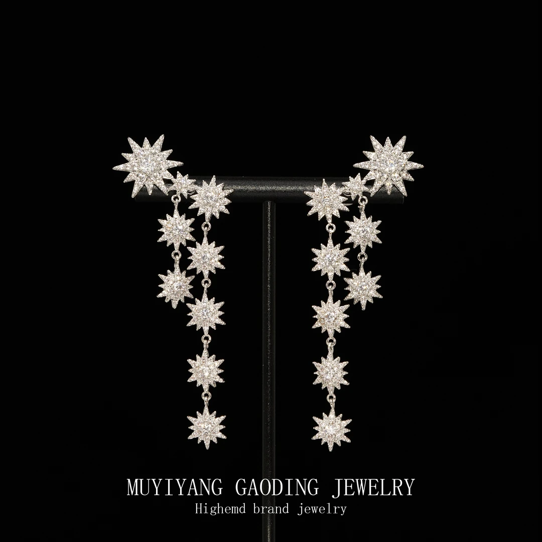 铜合金合成锆石耳饰 外贸高品高奢耳钉A507