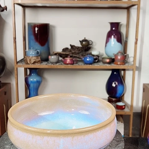 杯百**叔原矿釉手工制作钧瓷