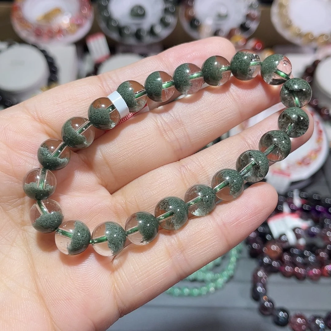 手串未镶嵌水晶绿幽灵聚宝盆手串