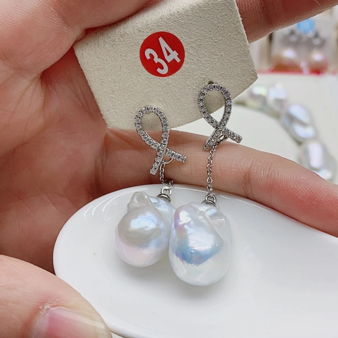 【闪购商品】淡水珍珠耳饰银S925镶嵌