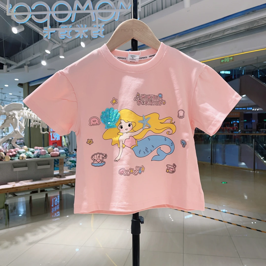 MOMOCO女童夏季新款时尚美人鱼T恤77620235011