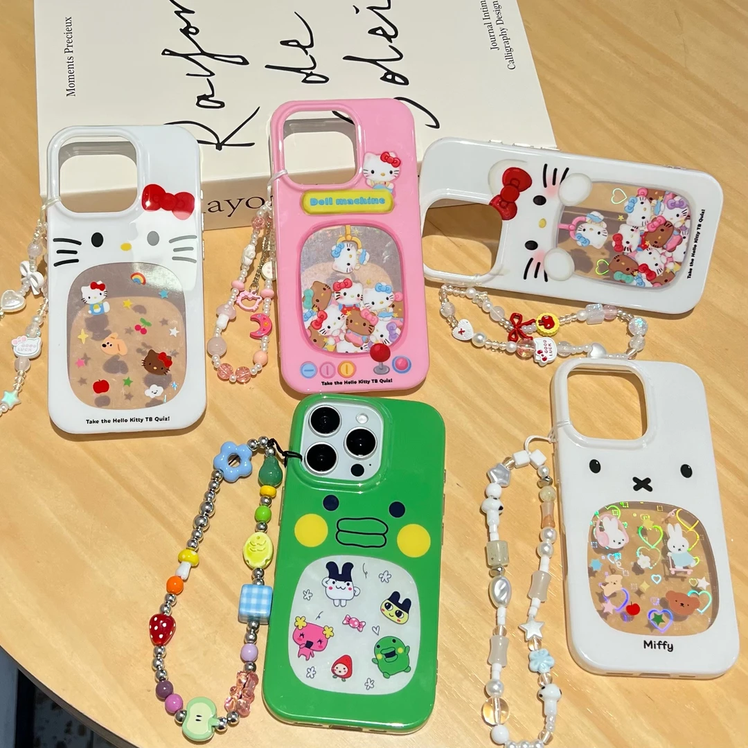 可爱镂空镭射爱心卡通米菲兔 kitty 拓麻歌子适用于iPhone16新