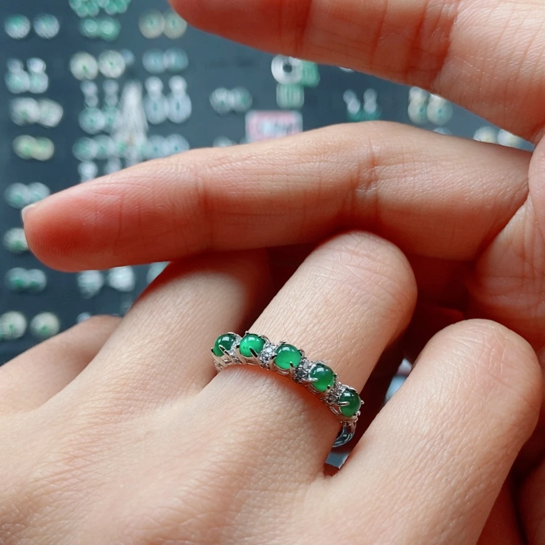 翡翠耳饰银S925镶嵌翡翠首饰