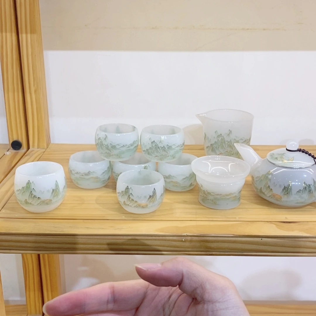 千里江山套装 盖碗换茶壶 不带礼盒 主人杯2