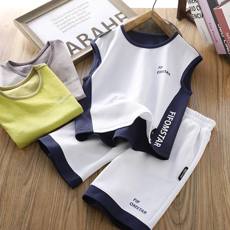 男童夏装套装2025夏季新款儿童装薄款无袖背心五分短裤两件套衣服