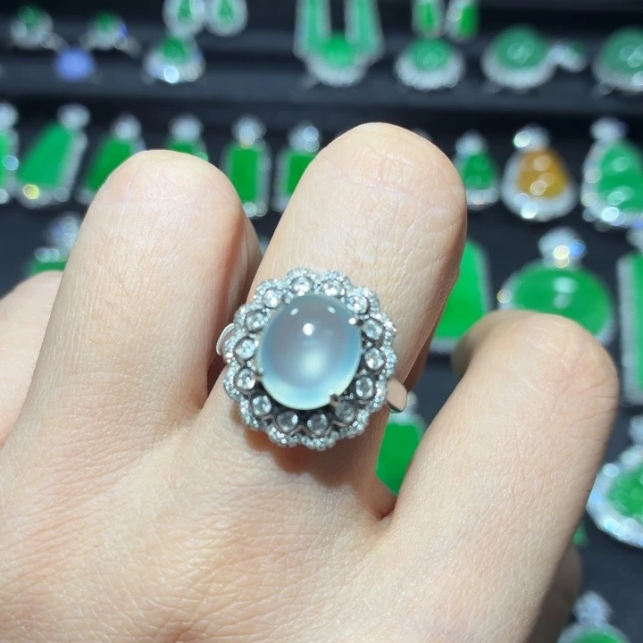 翡翠18K金镶嵌吊坠(不含链)翡翠