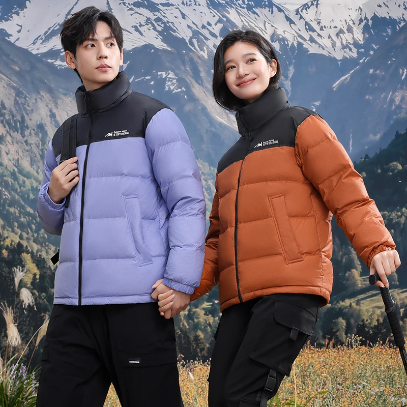 门店13&59！男/女款，御寒保暖~90鸭绒立领防风面包羽绒服女 M13608