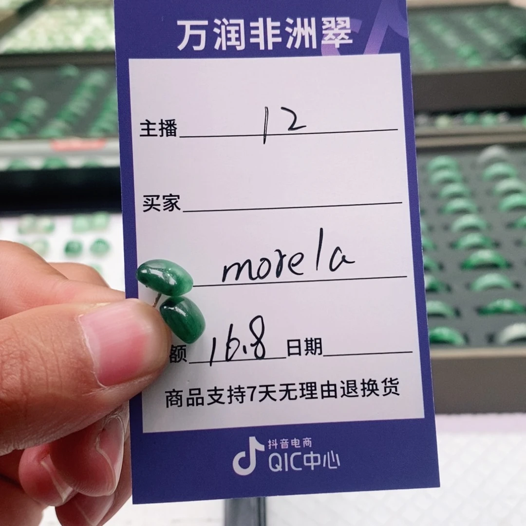 未镶嵌耳钉石英质玉（非洲翠）m****a