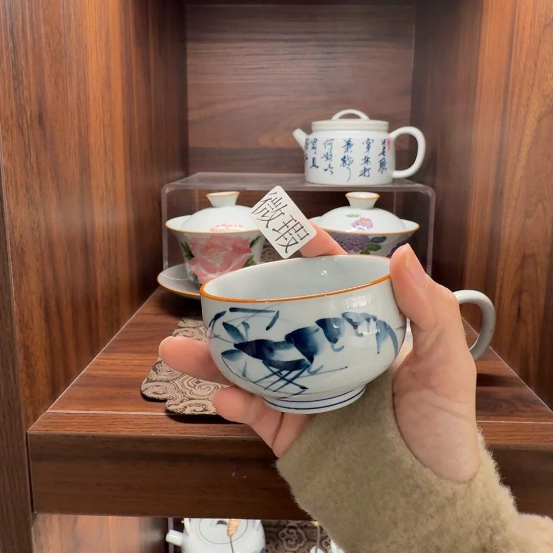 釉下彩纯手绘微瑕