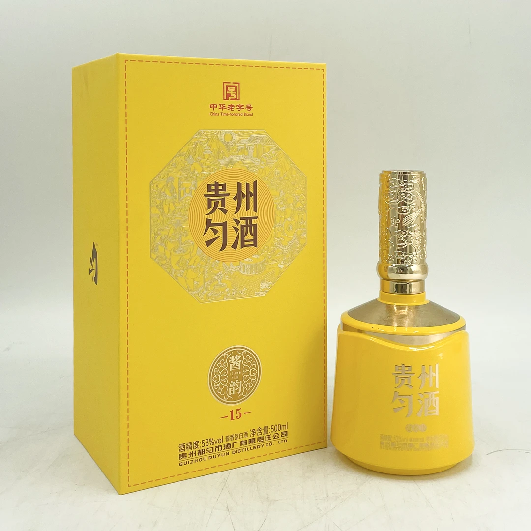匀酒贵州匀酒酱韵15酱香型53度500ml白酒53%Vol500ml