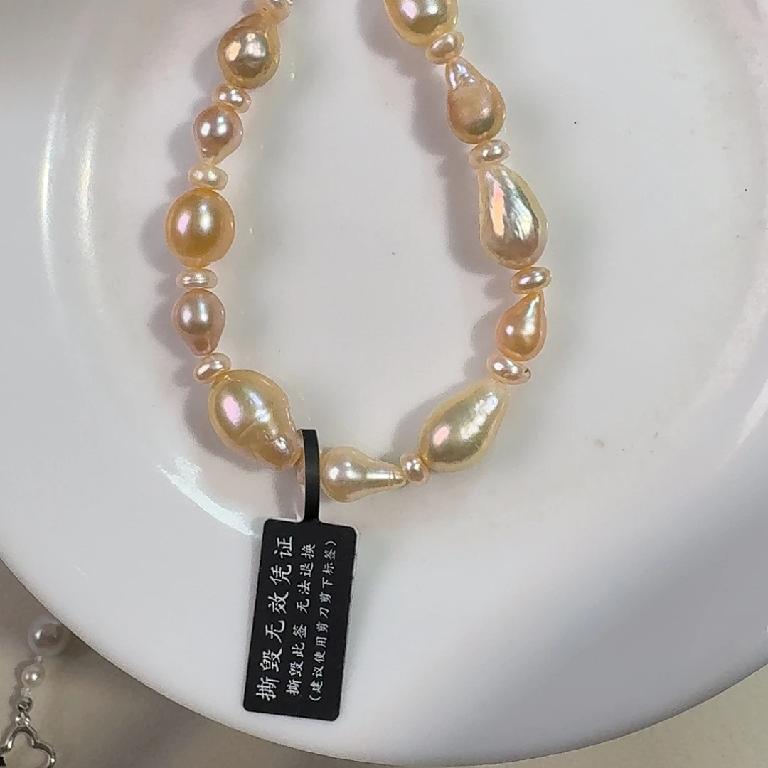 淡水珍珠银S925镶嵌手镯