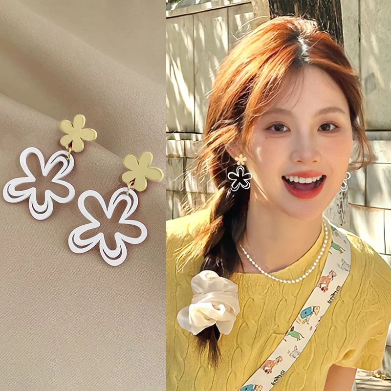合金耳饰 多巴胺花朵可爱甜美清新耳坠春天百搭夏天清新百搭耳钉