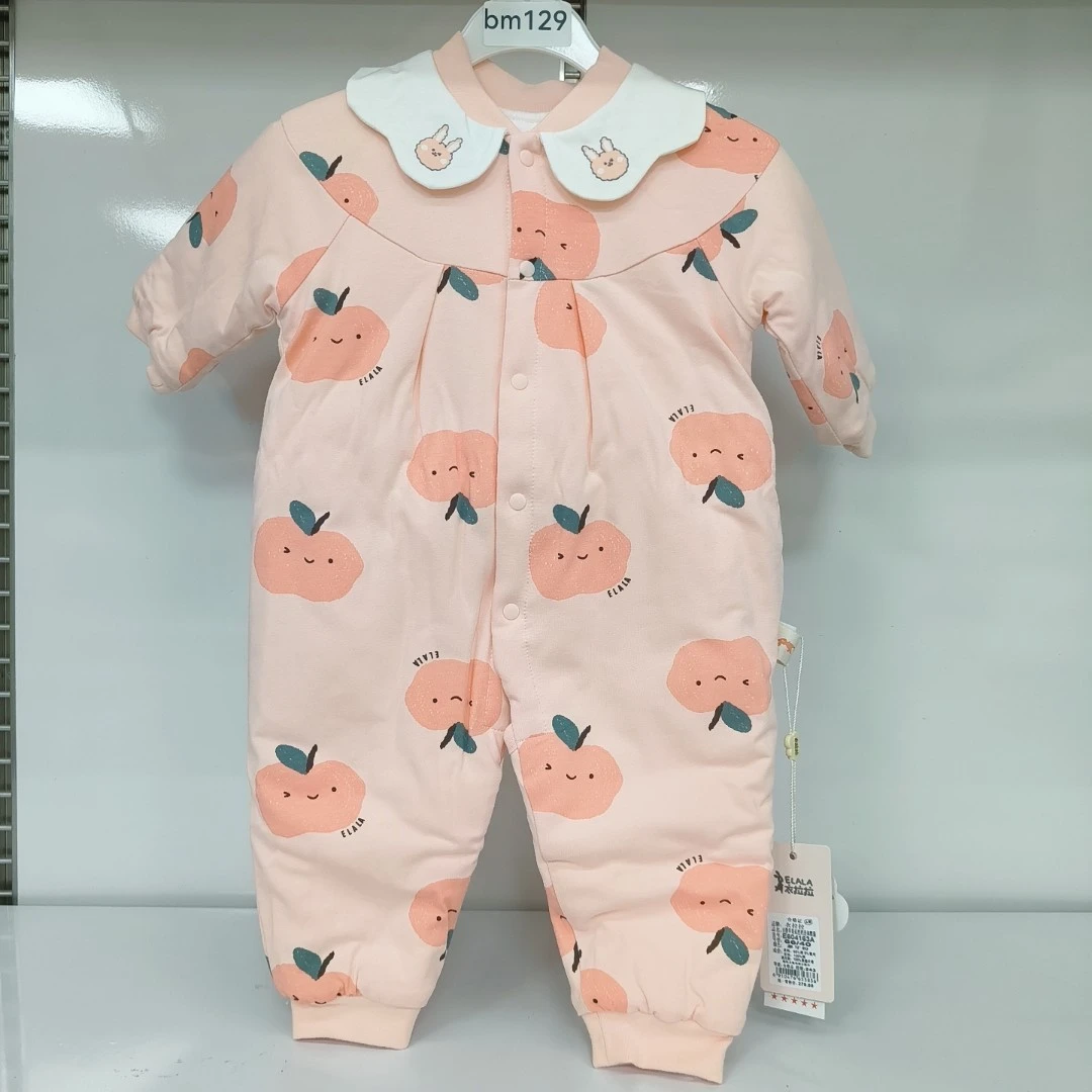 【衣拉拉等薄棉开裆连体】秋冬款婴幼儿爬服外出纯棉男女宝夹棉哈衣