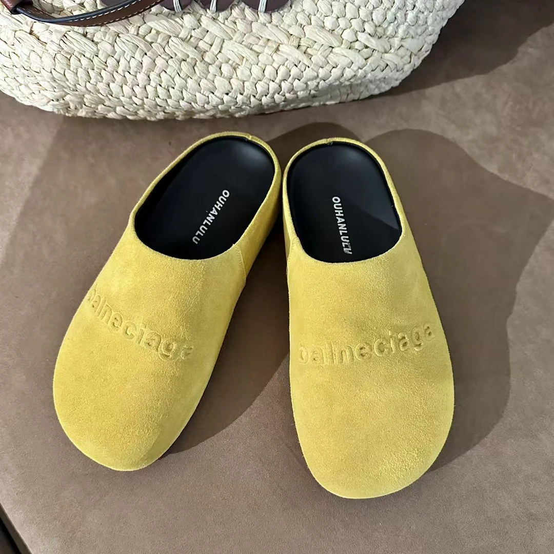 【VOG原创】新款羊皮时尚休闲踩拖一脚蹬包头半拖鞋女M559